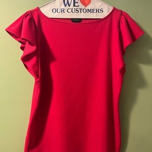 Ann Taylor Women's Pink Ruffle Sleeve Blouse